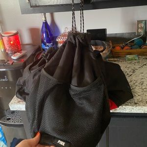 Pink drawstring backpack